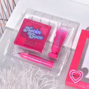 Set 3 Produse de Machiaj, KEVIN &amp; COCO, Pink Hearted, 9 culori, 15.5 x 13 x 3.4 cm - Img 3