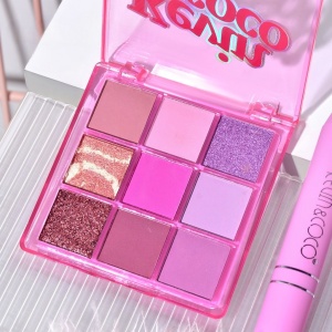 Set 3 Produse de Machiaj, KEVIN &amp; COCO, Pink Ice Star, 9 culori, 15.5 x 13 x 3.4 cm - Img 5
