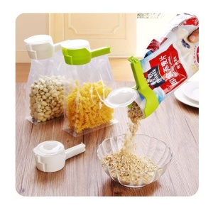 Set 4 cleme cu capac Flippy, pentru sigilare pungi alimente, material ABS, multicolor - Img 3