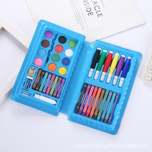 Set 42 Piese de Pictura si Desen, Flippy, Tip Penar, Model Elefant, 24.3 x 13 x 3 cm, Albastru - Img 4