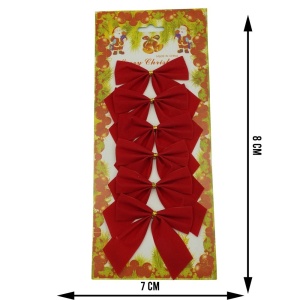 Set 6 fundite pentru brad, Rosii, clasice , 7 x 8 cm, din poliester, Flippy - Img 6