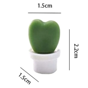 Set 6 Magneti de Frigider, Flippy, Model Cactusi in Ghiveci, din ABS si Magnet, Verde/Alb - Img 2