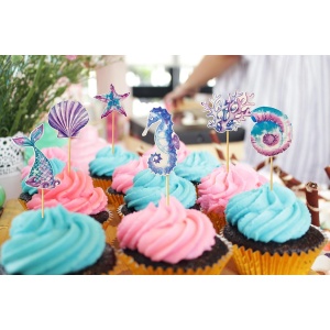 Set 6 Props-uri pentru Prajituri Sirena, Flippy, Colectia Mermaid, Multicolor - Img 2