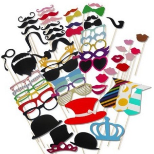 Set 60 de Accesorii pentru Petrecere, Flippy, Props pentru Coltul de Poze, Ochelari, Palarii, Mustata, Cravata, pentru Evenimente, Multicolor - Img 4