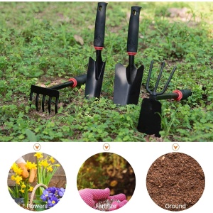 Set 7 Unelte de Gradina Flippy, pentru Plantare Prelucrare Sol si Ingrijire Plante, Material PVC si cardboard, 31.5 x 8 cm, negru - Img 7