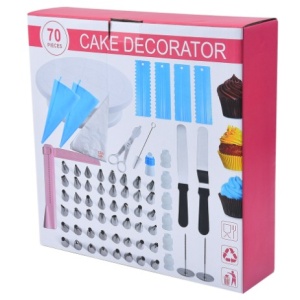 Set 70 Piese Ustensile pentru Ornare Prajituri, Flippy, din Plastic si Otel Inoxidabil, Multicolor - Img 3