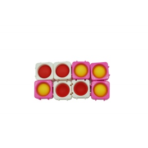 Set 8 blocuri de constructie din silicon, Pop Bubble, Fidget Toy, Puzzle, Multicolor - Img 2