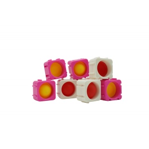 Set 8 blocuri de constructie din silicon, Pop Bubble, Fidget Toy, Puzzle, Multicolor - Img 4