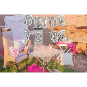 Set Baloane din Folie Metalizata, Flippy, Model Bride to Be, Litere de 40 cm, Baloane Party, Ambalaj Individual, Pai Inclus, Umflare cu Aer sau Heliu, Argintiu - Img 5