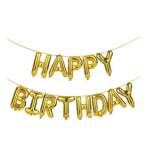 Set baloane folie Flippy, Happy Birthday, 40 cm, auriu - Img 1