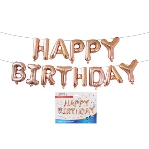 Set baloane folie Flippy, Happy Birthday, 40 cm, rose gold - Img 2