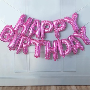 Set baloane folie Flippy, Happy Birthday, 40 cm, roz - Img 4
