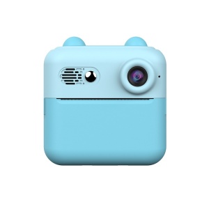 Set Camera Instantanee pentru Copii, Flippy, Ecran HD 2.4'', 24MP, 720P Video, 1200 mAh, cu Functie de Printare Alb-Negru, cablu USB-C, Bluetooth, Compatibil iOS/Android, Imprimare APP, Albastru - Img 1