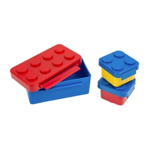 Set caserole pentru pranz interactive, Flippy, cuburi de construit, plastic, multicolor - Img 4