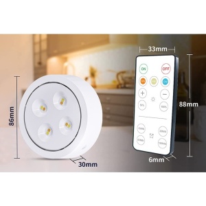 Set de 3 Lampi Led Flippy, Fara Fir, Cu Baterii, 3 Culori de Lumina, cu Telecomanda, din Plastic, Alb - Img 4