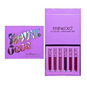 Set de Buze, KEVIN COCO, Violet Girl, 6 Lip Gloss-uri, 17 x 14.8 x 2.9 cm, Roz/Rosu/Mov - Img 9
