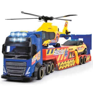 Set Dickie Toys Rescue Transporter 40 cm cu camion, masina, elicopter si accesorii - Img 11
