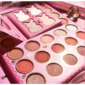 Set farduri 2 in 1 Kevin&Coco, paleta 62 nuante, mini paleta iluminator tip carte, rezistenta ridicata, 22 x 17 cm, 430 g, multicolor - Img 3