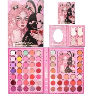 Set farduri 2 in 1 Kevin&Coco, paleta 62 nuante, mini paleta iluminator tip carte, rezistenta ridicata, 22 x 17 cm, 430 g, multicolor - Img 1