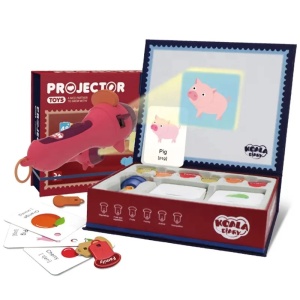 Set Jucarie Educativa, Flippy, Proiector Tip Lanterna Pentru Copii, 6 Teme, 48 de Imagini, Cutie Depozitare, +3 ani, Rosu - Img 8