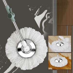 Set mop rotativ cu galeata Flippy, material plastic si microfibra, o rezerva inclusa, rezistent, cu dop scurgere, vas detasabil, orificiu pentru solutie, pentru interior, capacitate 8 l, verde - Img 4