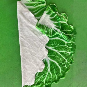 Set patura flanel si caciula Flippy, forma frunza de salata, pentru nou-nascuti, material poliester, 85 cm, verde - Img 6