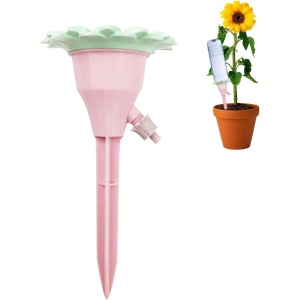 Set picuratoare cu valva pentru irigare Flippy, design floare, viteza reglabila, fixare prin infigere, practic, 16.8 x 9 cm, roz - Img 7