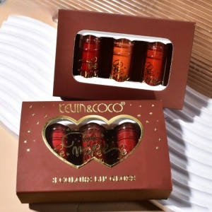 Set Rujuri de Buze Lucioase, KEVIN &amp; COCO, Be Mine 3 Culori, Lip-Gloss, 11 x 7.3 x 2.7cm, Roz-Rosu, Varianta B - Img 4
