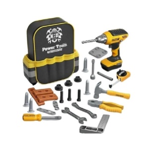 Set Scule de Jucarie pentru Copii, Flippy, Ghiozdan cu Bormasina si Accesorii Incluse, 28 Piese, Material Plastic Durabil, Interactiv, +3 Ani, 30.5x25x11 cm, Negru/Portocaliu - Img 8