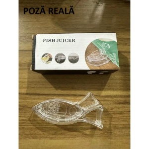 Storcator de Citrice Manual, Flippy, Rezistente, Usor de Folosit si Depozitat, Durabil, Calitativ, 12x5.2 cm, Model Peste, Transparent - Img 11