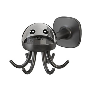 Suport Cuier pentru Perete, Flippy, Model Caracatita, Adeziv, 10 x 8.5 cm, 6 Brate, Gri - Img 1