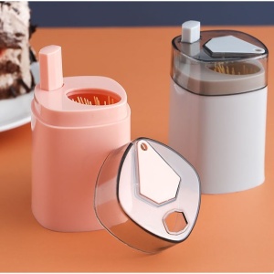 Suport Scobitori, Flippy, Automat, cu Buton si Capac, din PP, 9.5x6 cm, Roz - Img 6