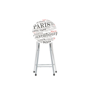 Taburet pliant Cosmo Paris, alb, 30x30x50 cm - Img 1