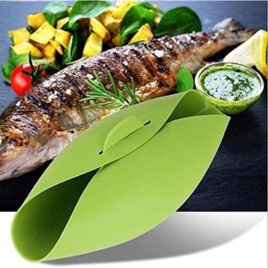 Tava de Copt pentru Cuptor, Flippy, pentru Paine, Peste, Legume, din Silicon, Pliabila, Multifunctionala, Forma pentru Preparare si Gatiere, 24.5x9 cm, Verde - Img 4