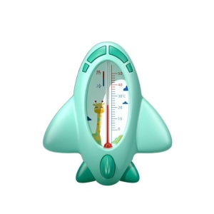 Termometru pentru Baie, Flippy, Plutitor, Rezistent la apa, Multifunctional, Model Avion, 11x10x4 cm, Verde - Img 1