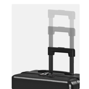 Troler de Calatorie, Flippy, 56 x 35 x 22 cm, 4 Roti, Maner Reglabil, din ABS, cu Fermoar, Blocare cu Cod, Impermeabil, Model Astronaut, Negru - Img 3