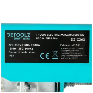Troliu electric (macara) Detoolz 500kg 800W fir 4mm - Img 3