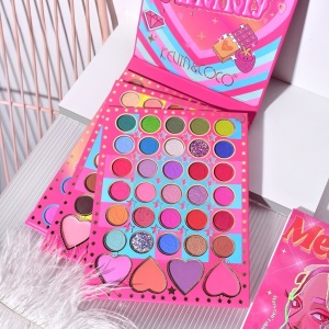 Trusa de Machiaj, KEVIN & COCO, Mean Girl Heart, Fard de Pleoape, Iluminator, Blush Cremos, 96 culori, 21 x 15.7 x 2.4 cm - Img 2
