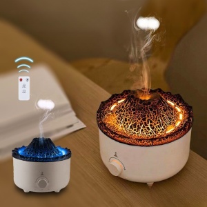 Umidificator de tip vulcan, Flippy, cu aromaterapie, cu telecomanda, 560 ml, model V21B, alb - Img 3