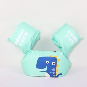Vesta de salvare pentru copii cu aripioare de inot, Flippy, Verde, Model dragon - Img 4