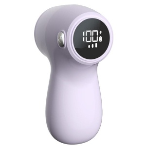 Aparat Electric de Curatat Scame 2in1, Flippy, Indepartare Scame si Aspirare, 15 x 8.5 cm, din ABS si Otel Inoxidabil, Incarcare USB Tip C, Mov