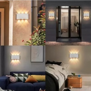 Aplica pentru Perete, Flippy, Interior/Exterior, Rezistenta la Umezeala IP65, 8 W, Lumina Calda, Aluminiu, 22x8 cm, Alb - Img 2