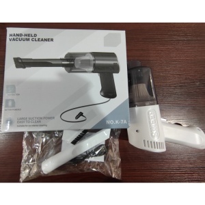 Aspirator Portabil Fara Fir, Flippy, Tip Pistol K7, Pentru Casa si Masina, Incarcare USB, Autonomie 30 Min, 36 x 17 cm, Alb - Img 5