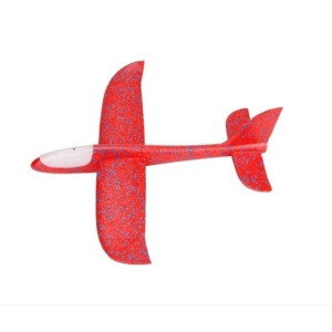 Avion Planor cu Pilot, Flippy, Din Polistiren, Cu Lumini in Cabina Pilotului, Lungime 47 cm, Rosu - Img 2