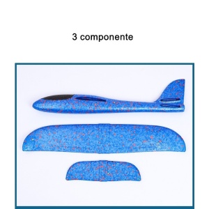 Avion planor din polistiren in punga , lungime 47 cm , cu lumini pe cap, Albastru , Flippy - Img 3