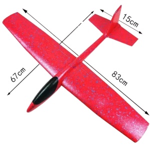 Avion Planor Flippy, din Polistiren, Lungime 84 cm , Jucarie Recreativa, Cascadorii, Rosu - Img 2