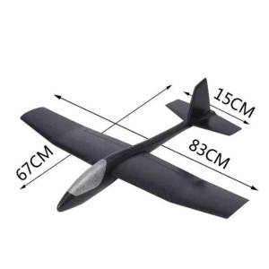 Avion Zburator, Flippy, Tip Planor, 83 cm Lungime, +3 Ani, din Polistiren, Aruncare 10 - 30 m, Negru - Img 5