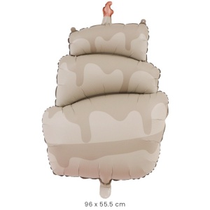 Balon din Folie Metalizata, Flippy, Figurina Animata, Model Tort, 96 x 55.5 cm, Ambalaj Individual, Pai Inclus, Umflare cu Aer sau Heliu, Maro - Img 2