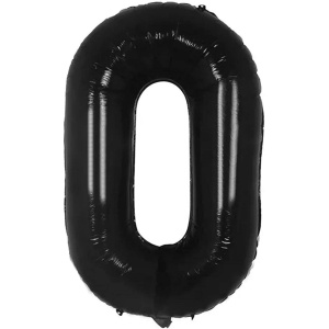 Balon din Folie Metalizata, Flippy, Figurina Cifra, Tema Aniversare 40 cm, Ambalaj Individual, Pai inclus, Umflare cu Aer sau Heliu, Negru, Cifra 0 - Img 6