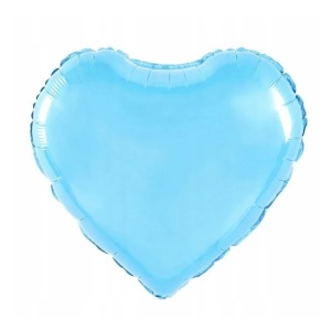 Balon din Folie Metalizata, Flippy, Figurina Inimioara, Model Simplu, Tematica Iubire, 40 cm, Ambalaj Individual, Pai Inclus, Umflare cu Aer sau Heliu, Bleu - Img 2